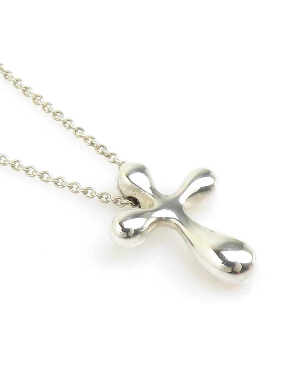 Auth Tiffany&Co. Small Cross Necklace #300092T12B